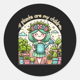 My Plants Are My Children - Proud Plant Parent Sti Classic Round Sticker