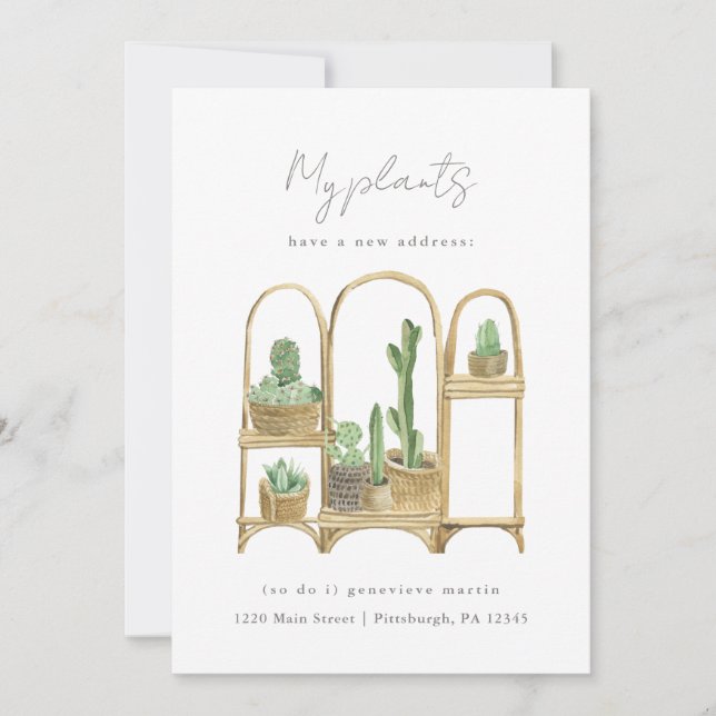 My Plants Have a New Home Moving Announcement (Front)