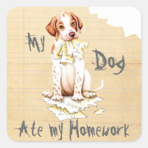 My Pointer Ate My Homework Square Sticker