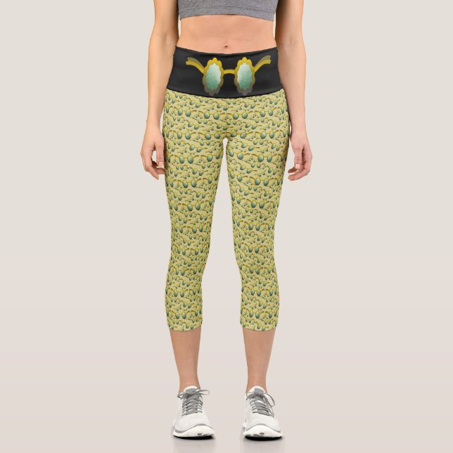 My Polarized Glasses are Ready Pattern Capri Leggings (Front)
