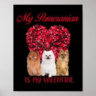 My Pomeranian Is My Valentine Dog Lover Valentines Poster