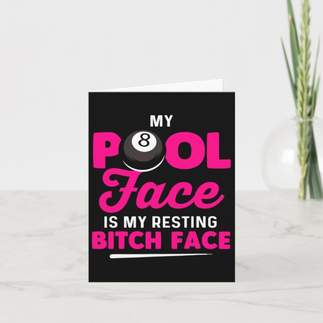 My Pool Face Is My Resting Face Billiard  Card (Front)