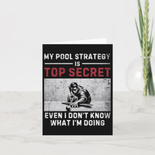 My Pool Strategy Vintage Pool Player Funny Billiar Card