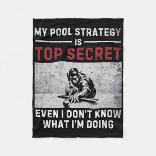 My Pool Strategy Vintage Pool Player Funny Billiar Fleece Blanket