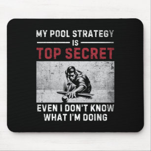 My Pool Strategy Vintage Pool Player Funny Billiar Mouse Pad