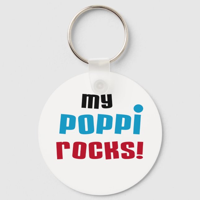 My Poppi Rocks T-shirts and Gifts Key Ring (Front)