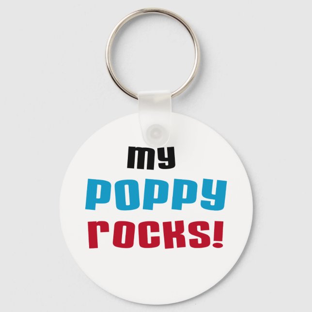 My Poppy Rocks T-shirts and Gifts Key Ring (Front)