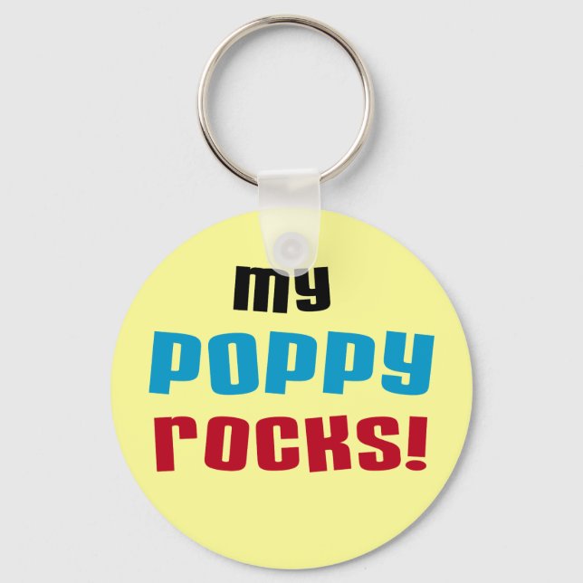 My Poppy Rocks T-shirts and Gifts Key Ring (Front)