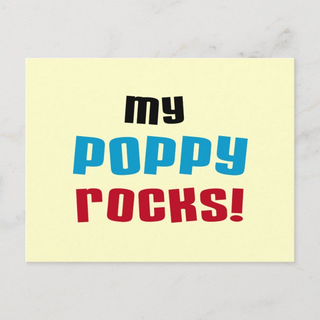My Poppy Rocks T-shirts and Gifts Postcard (Front)