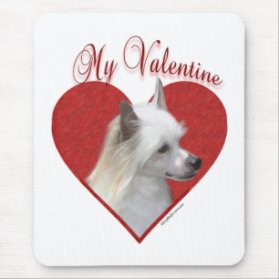 My Powderpuff Chinese Crested Valentine Mouse Pad