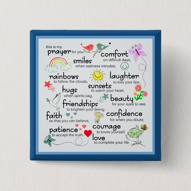 My Prayer For You Blessings 15 Cm Square Badge (Front)