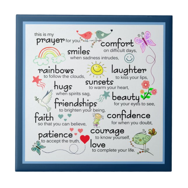 My Prayer For You Blessings Ceramic Tile (Front)