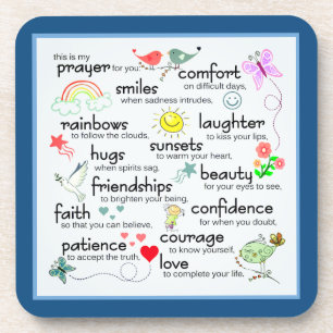 My Prayer For You Classic Blue Coaster