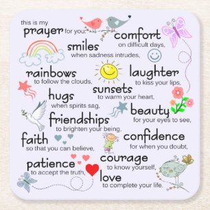 My Prayer For You Square Paper Coaster