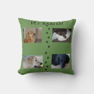 My Precious Babies Green 4 Pet Photos Cushion