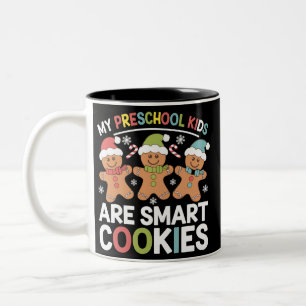 My Preschool Kids Are Smart Cookies Teacher Xmas Two-Tone Coffee Mug