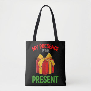 My Presence Is Your Present Family Christmas Tote Bag