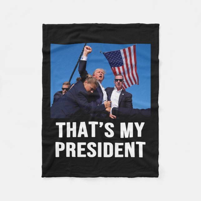 My President Trump 2024  Fleece Blanket (Front)