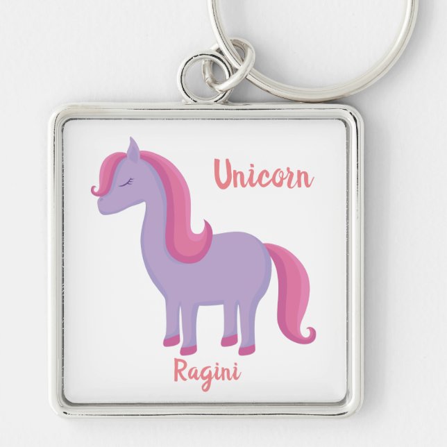 My Pretty Little Unicorn Name Keychain | Ragini (Front)