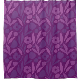 My Princess Loves Purple Happy Huge Flowers Shower Curtain