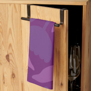 My Princess Loves Purple Happy Huge Flowers Tea Towel