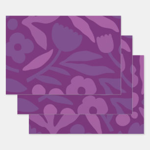 My Princess Loves Purple Happy Huge Flowers Wrapping Paper Sheet
