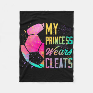 My Princess Wears Cleats Soccer Girl Rainbow Colou Fleece Blanket