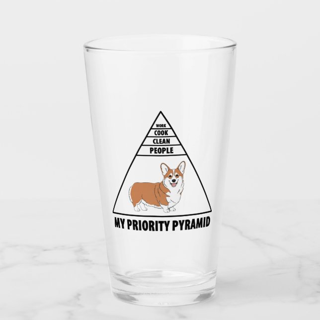 My Priority Pyramid Corgi Glass (Front)