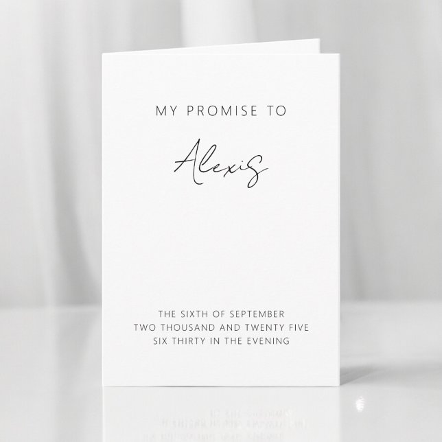 My Promise Her Vows Minimalist Elegant Modern Invitation (Creator Uploaded)