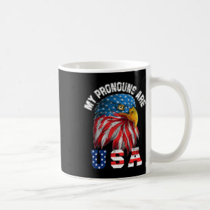 My Pronouns Are Usa Funny Eagl 4th Of July America Coffee Mug