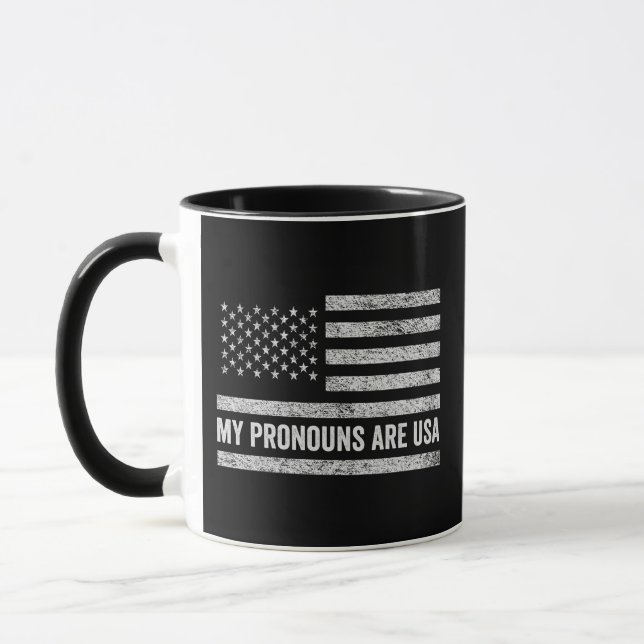 My Pronouns Are Usa Funny Fourth of July  Mug (Left)