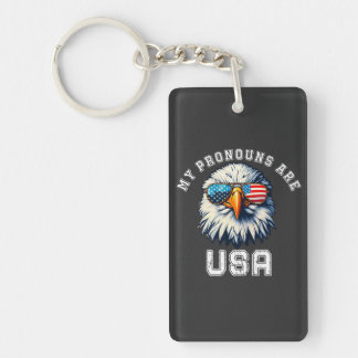 My Pronouns Are USA Key Ring