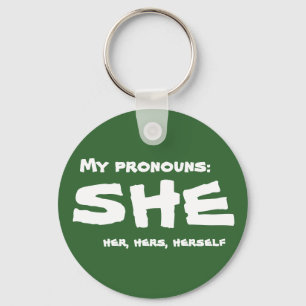 My Pronouns She Key Ring