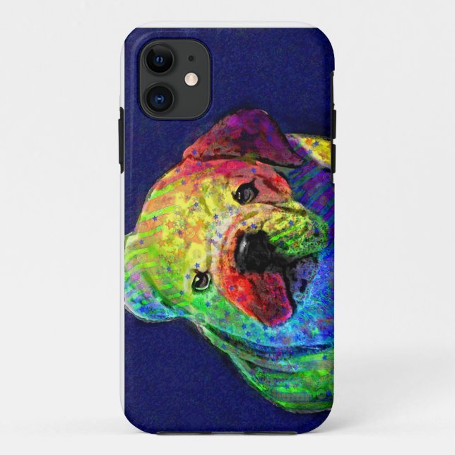 my psychedelic bulldog Case-Mate iPhone case (Back)
