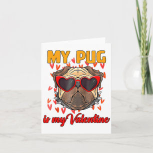 My Pug In My Valentine Cute Valentineu2019s Day Pe Card