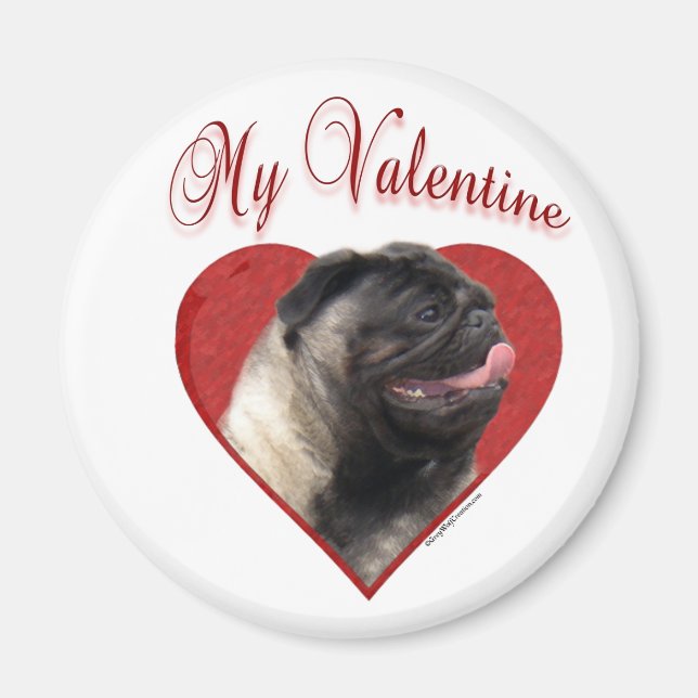 My Pug Valentine Magnet (Front)