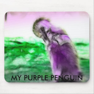 MY PURPLE PENGUIN MOUSE PAD