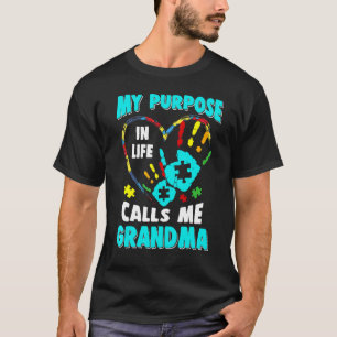 My Purpose In Life Calls Me Grandma Autism Puzzle  T-Shirt