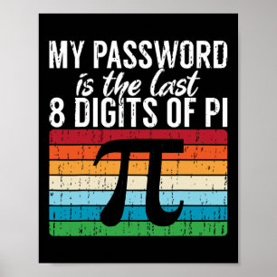 My Pword Is The Last 8 Digits Of Pi Math Pi Day Vi Poster