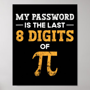 My Pword Is The Last 8 Digits Of Pi Pi Day  Poster
