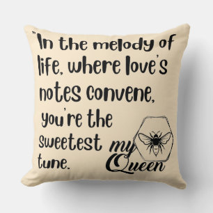 my queen bee quotes cushion