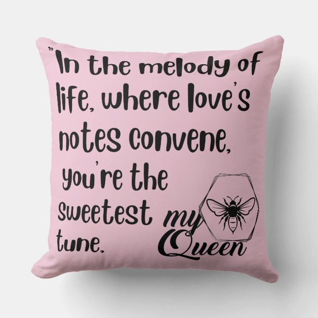 my queen bee quotes cushion (Front)