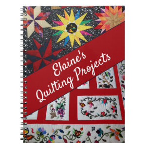 My Quilting Projects Colourful Quote Red White Tex Notebook