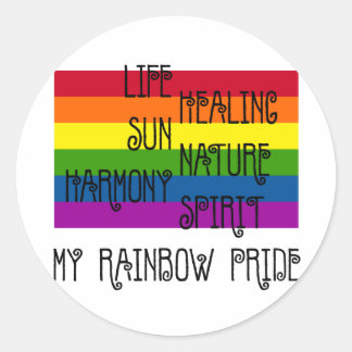My Rainbow Pride Round White Sticker