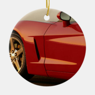 My Red Corvette Ceramic Ornament