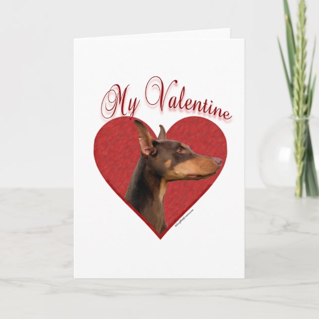My Red Doberman Valentine Holiday Card (Front)