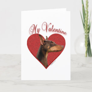 My Red Doberman Valentine Holiday Card