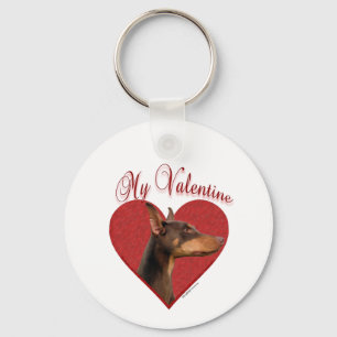 My Red Doberman Valentine Key Ring
