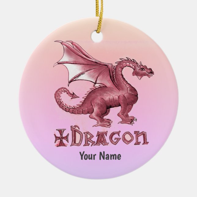 My Red Dragon Ceramic Ornament (Front)