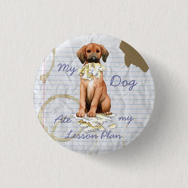 My Redbone Ate My Lesson Plan 3 Cm Round Badge (Front)